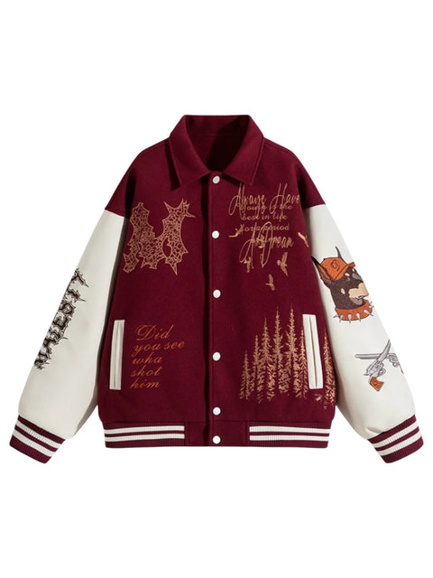 PATCHED VARSITY EMBROIDERED JACKET st5030