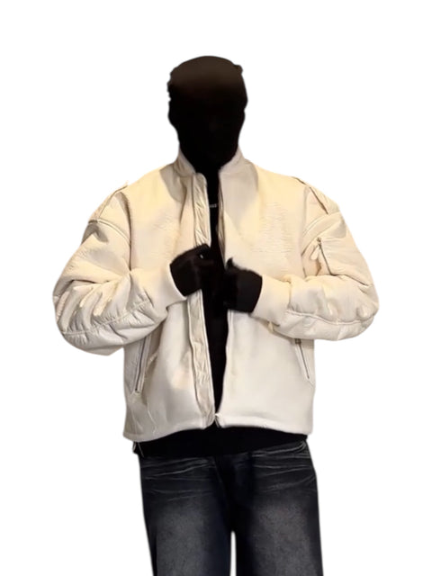 DECONSTRUCTED BIKER FLIGHT JACKET COAT st5094