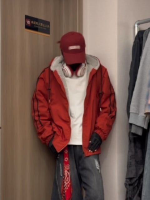 FAUX FUR LINED HOODIE JACKET TT079