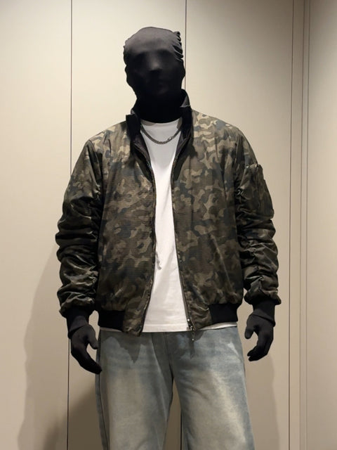 REVERSIBLE CAMO STAND COLLAR FLIGHT JACKET ST5131