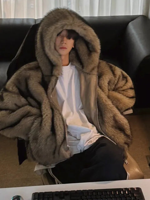 FAUX FUR HOODIE PARKA mt007