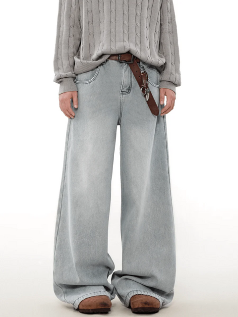 LOOSE STRAIGHT WASHED JEANS st1847