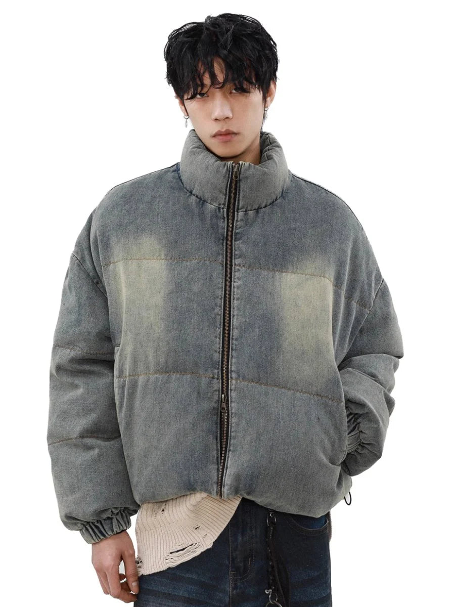 [MRNEARLY] WASHED DENIM DOWN JACKET ST1052