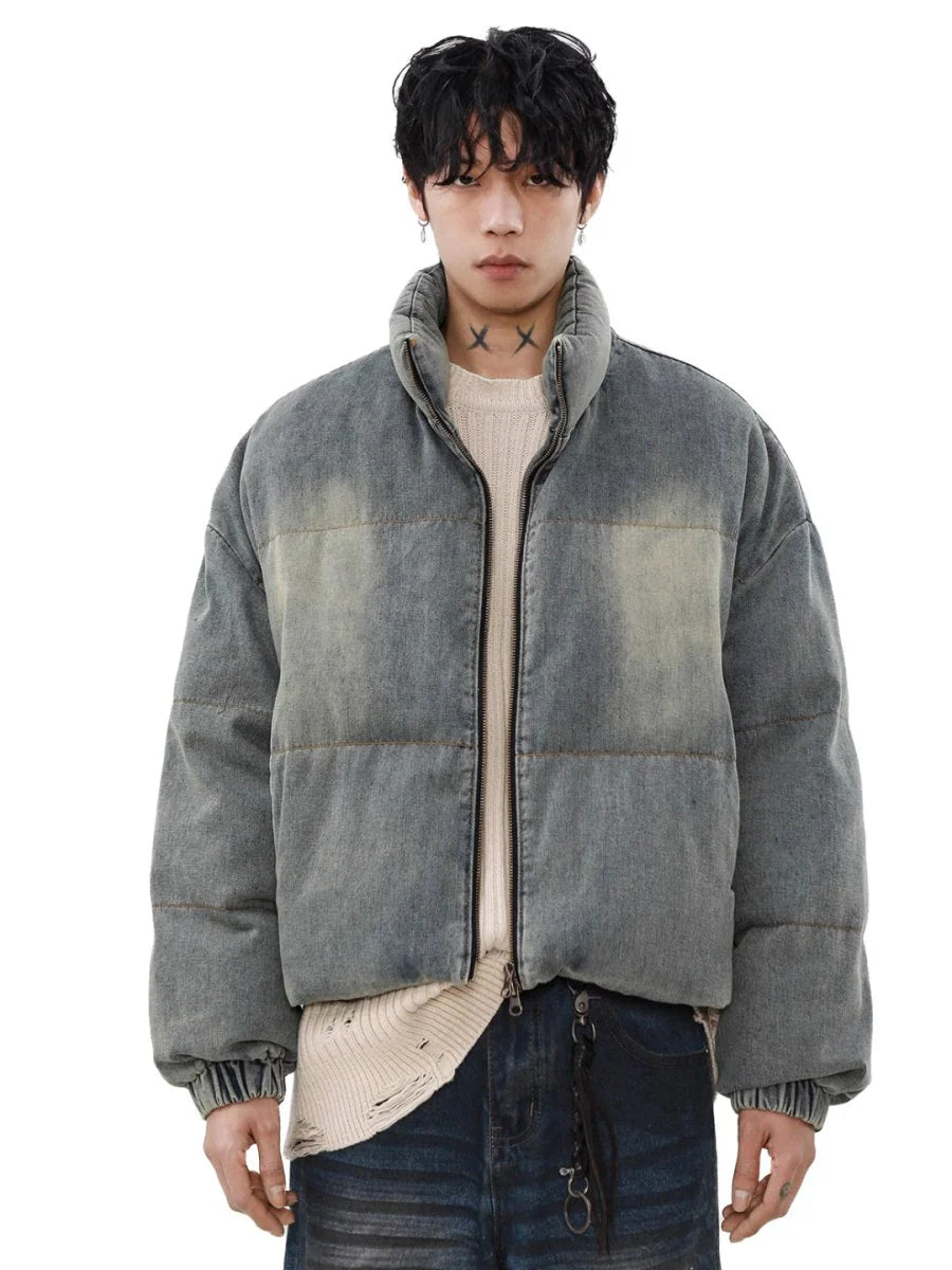 [MRNEARLY] WASHED DENIM DOWN JACKET ST1052