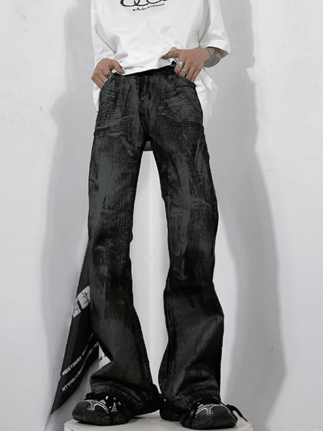 [76STREET] High Street Stacked Long Pants st1998