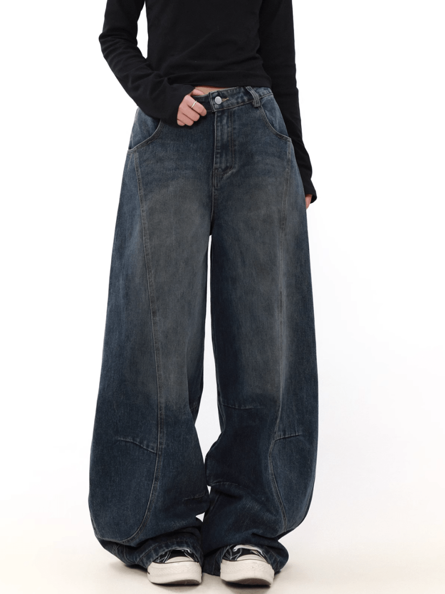 [MRNEARLY] wide leg straight jeans st2845