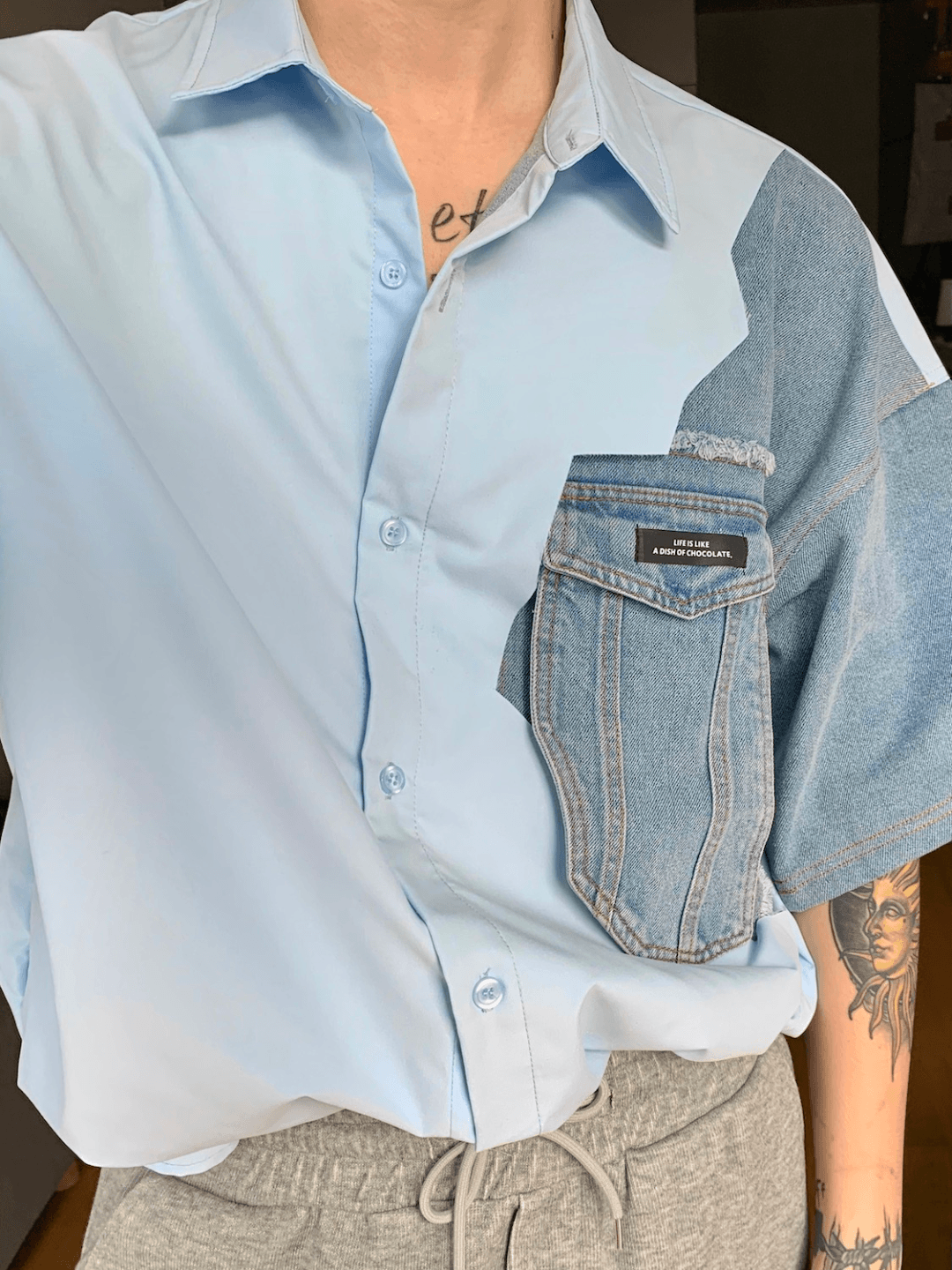 [CUIBUJU] hi-end denim shirt st1167