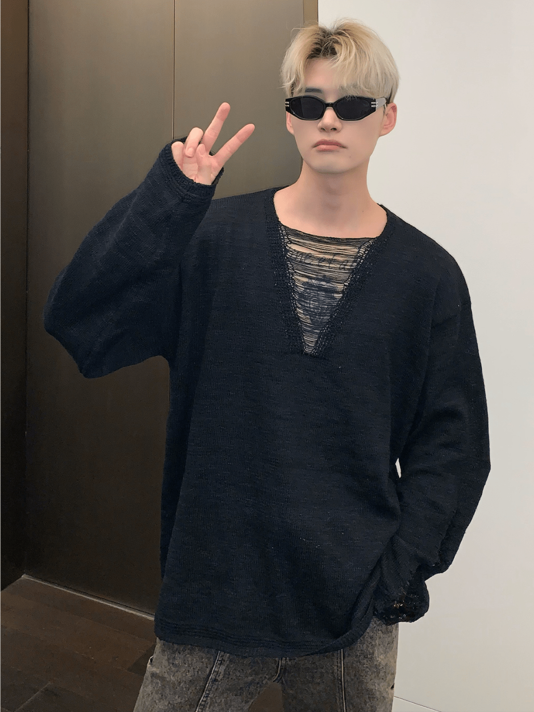 [CUIBUJU] V-neck loose trend within shirt st2061