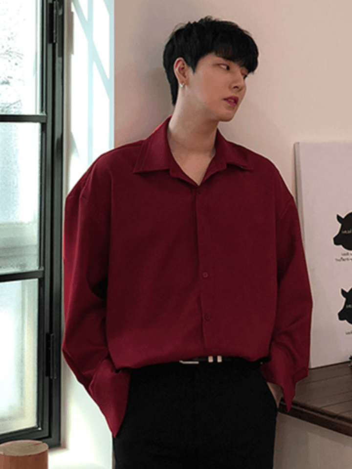 [DAVID&ME] Handsome Ice Silk Shirt st1197