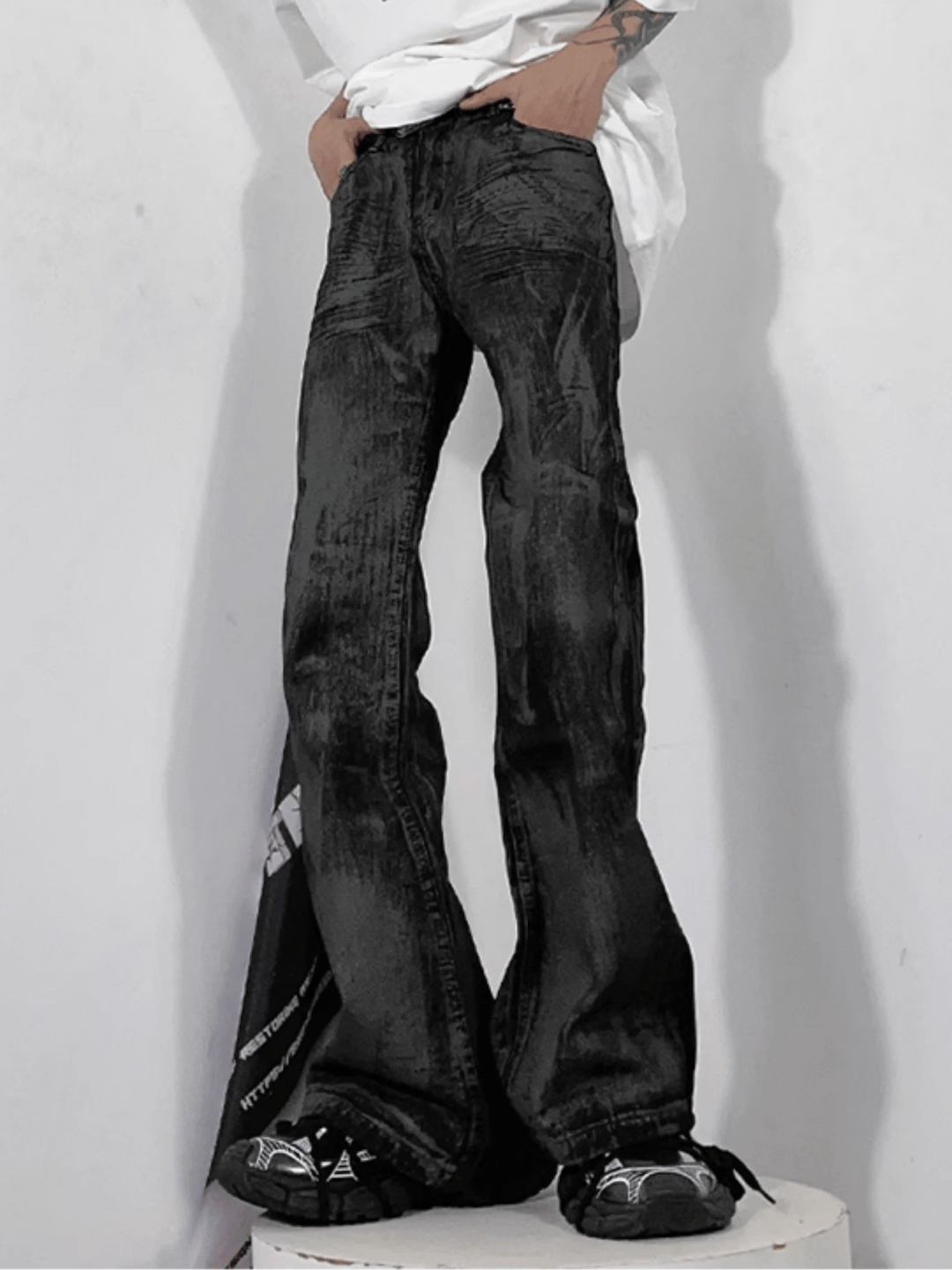 [76STREET] High Street Stacked Long Pants st1998