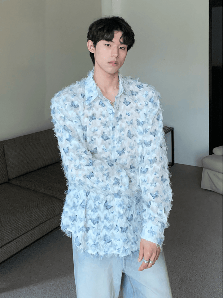 [CUIBUJU] Butterfly Design Shirt st2056