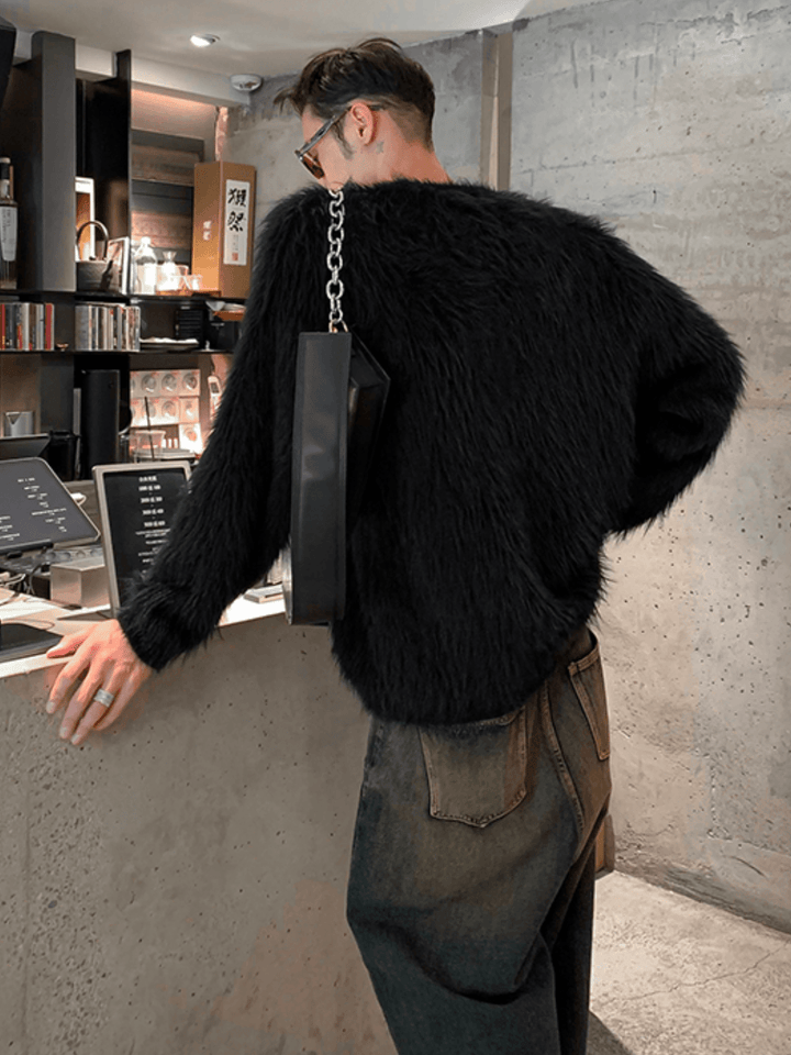 [HOZI] Round Fur Knit st1535