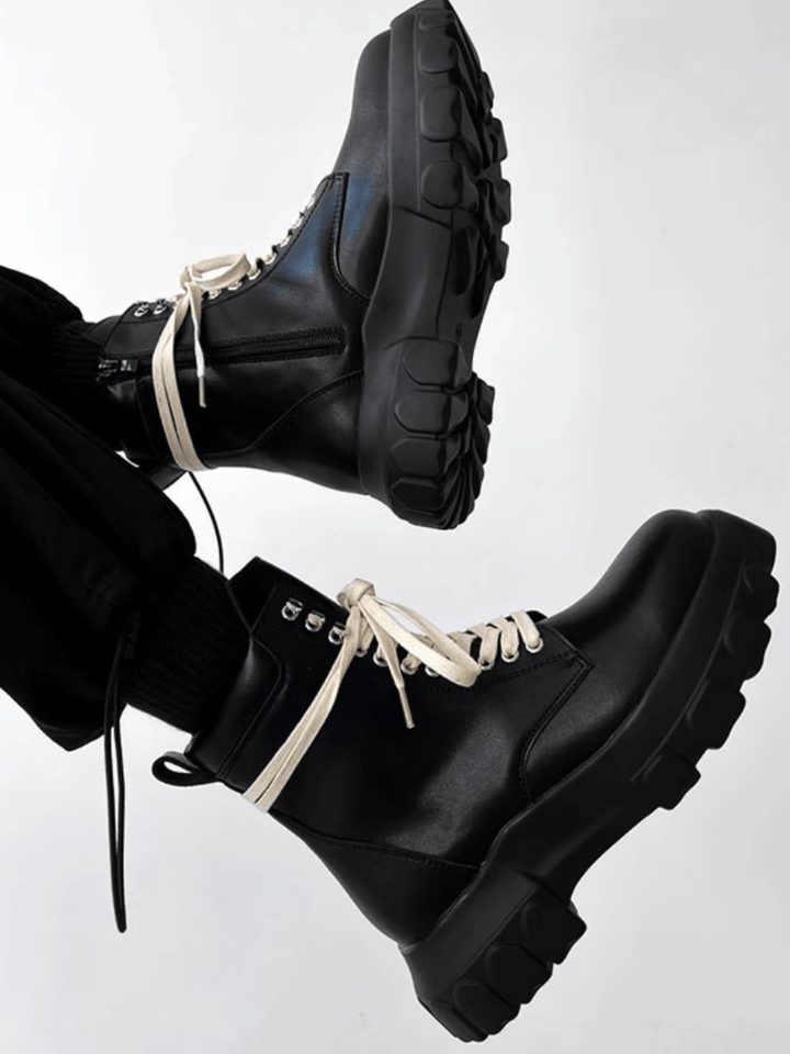 British style leather zipper shoes st1893