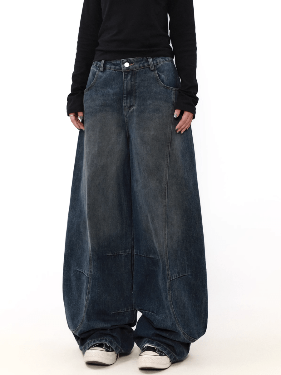 [MRNEARLY] wide leg straight jeans st2845