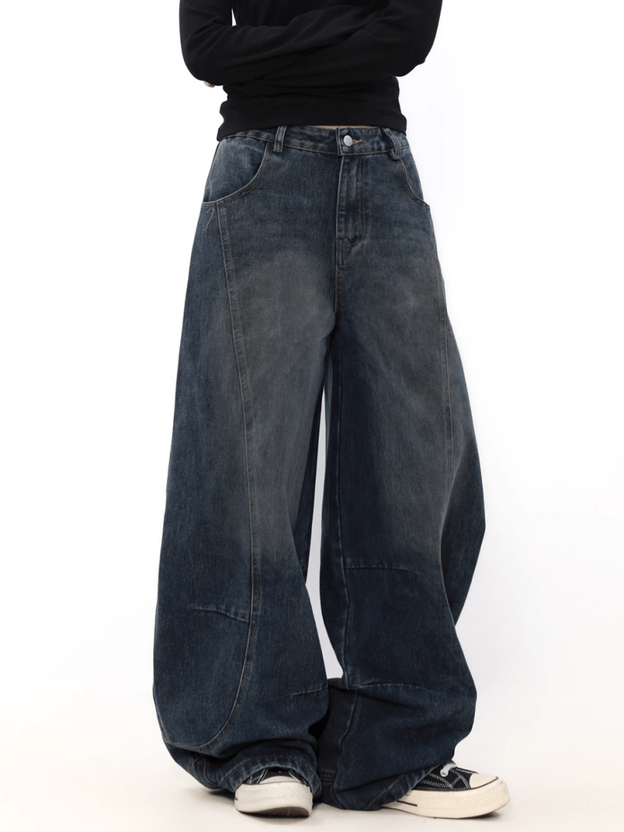 [MRNEARLY] wide leg straight jeans st2845