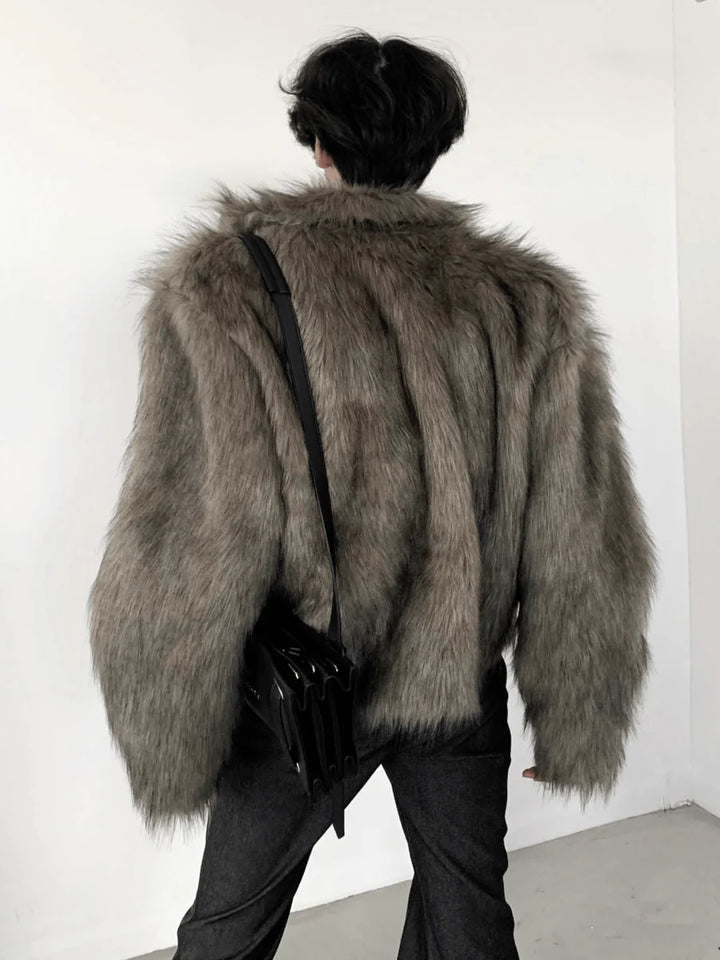 [AUTUMNWIND] LONG HAIRY SHORT SECTION FAUX FUR COAT ST1460