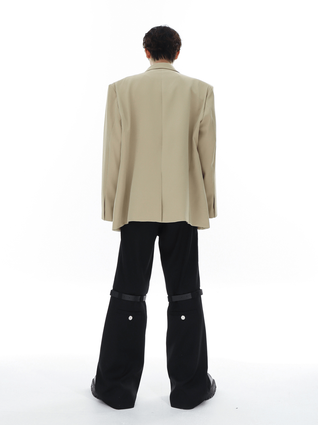 [MARTHENAUT] metal button multi drape straight pants st1993