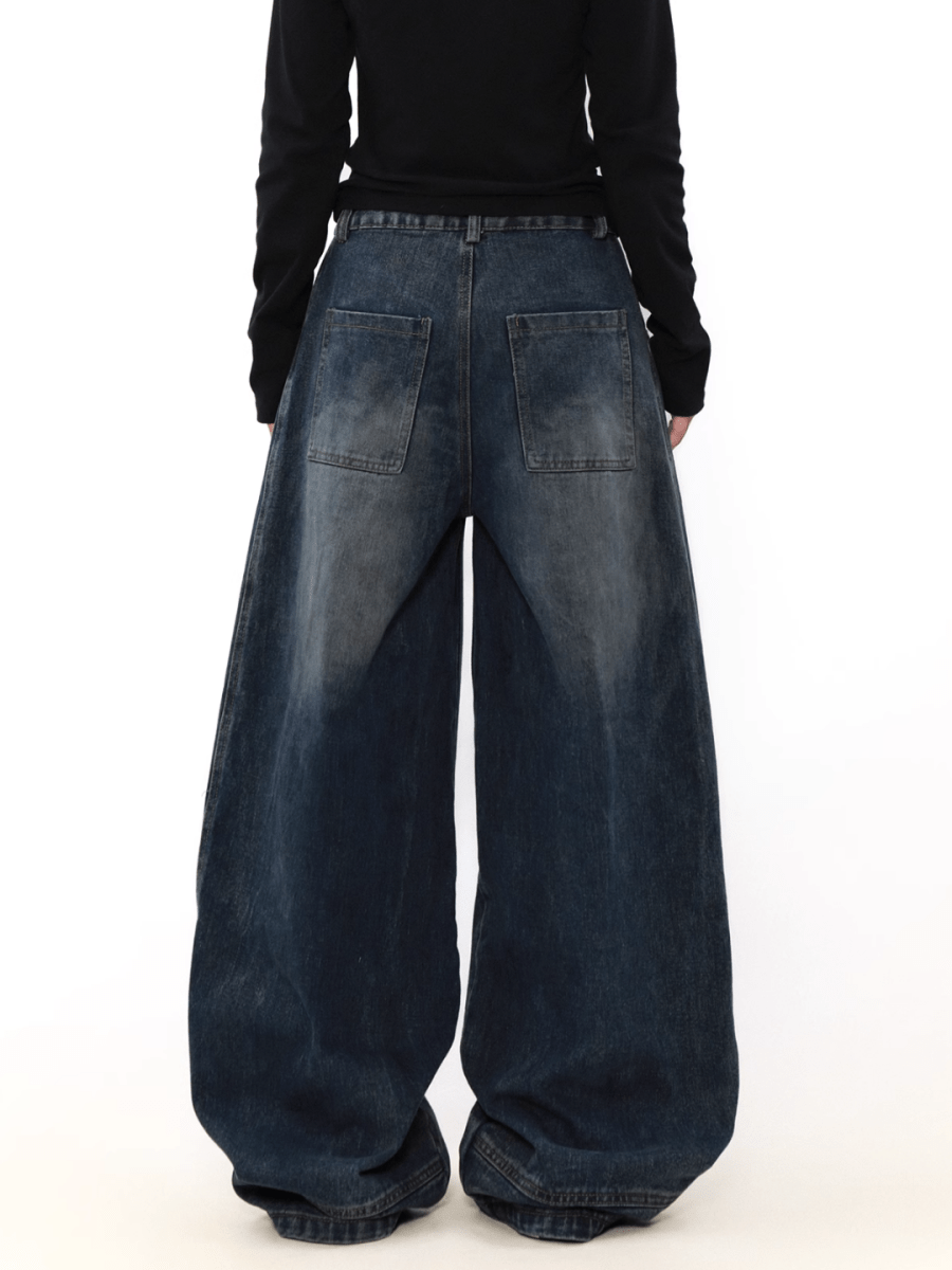 [MRNEARLY] wide leg straight jeans st2845