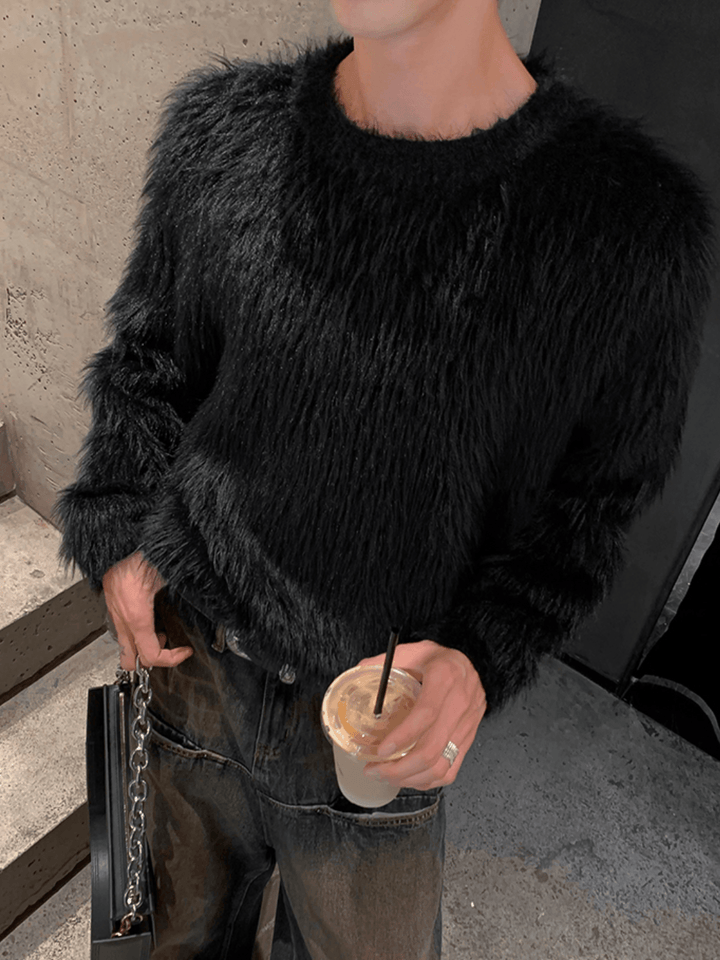 [HOZI] Round Fur Knit st1535