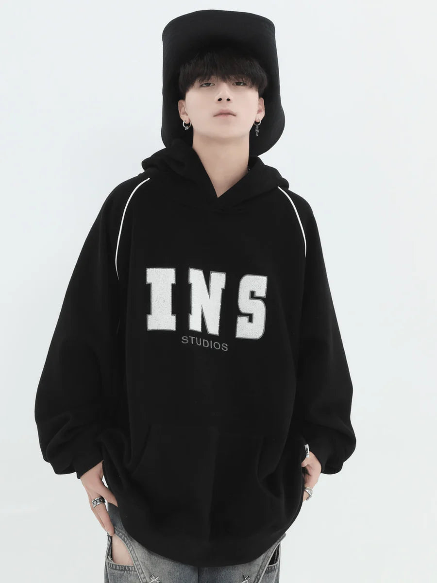 AMERICAN FLOCKED LOGO HOODED ST560