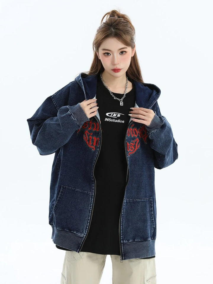 GOTHIC LETTER LOGO DENIM JACKET ST1248