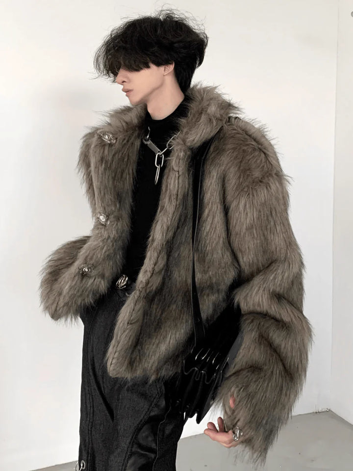 [AUTUMNWIND] LONG HAIRY SHORT SECTION FAUX FUR COAT ST1460