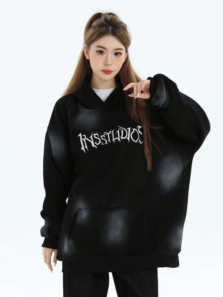 SPRAY PAINT LOGO LOOSE HOODIE ST1199