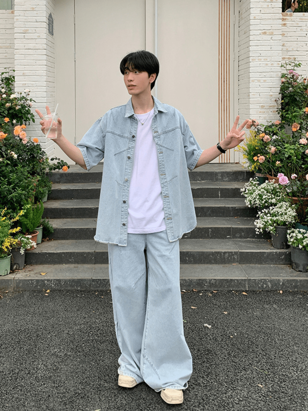 [ONELYC1NS] washed denim tops + bottoms st2081