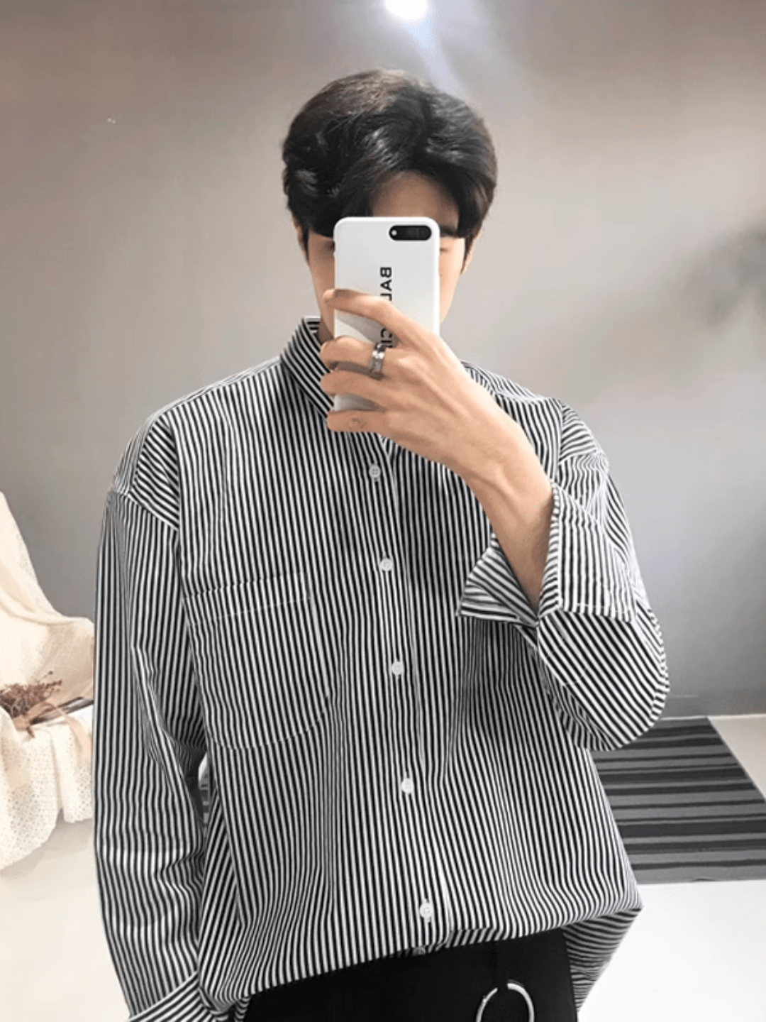 [MRCYC] Autumn long-sleeved striped shirt men st1708