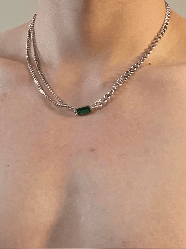 square green diamond necklace ST2295