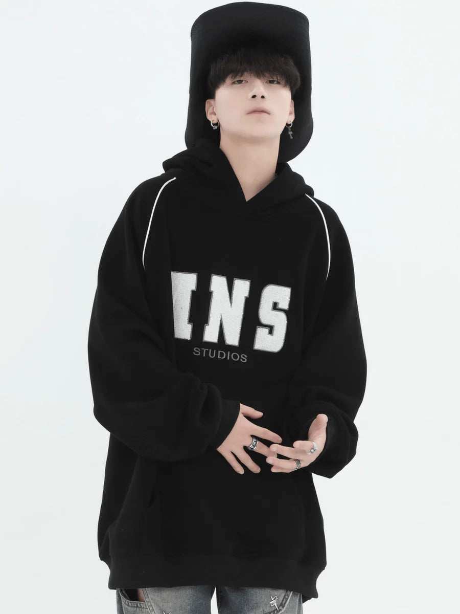 AMERICAN FLOCKED LOGO HOODED ST560