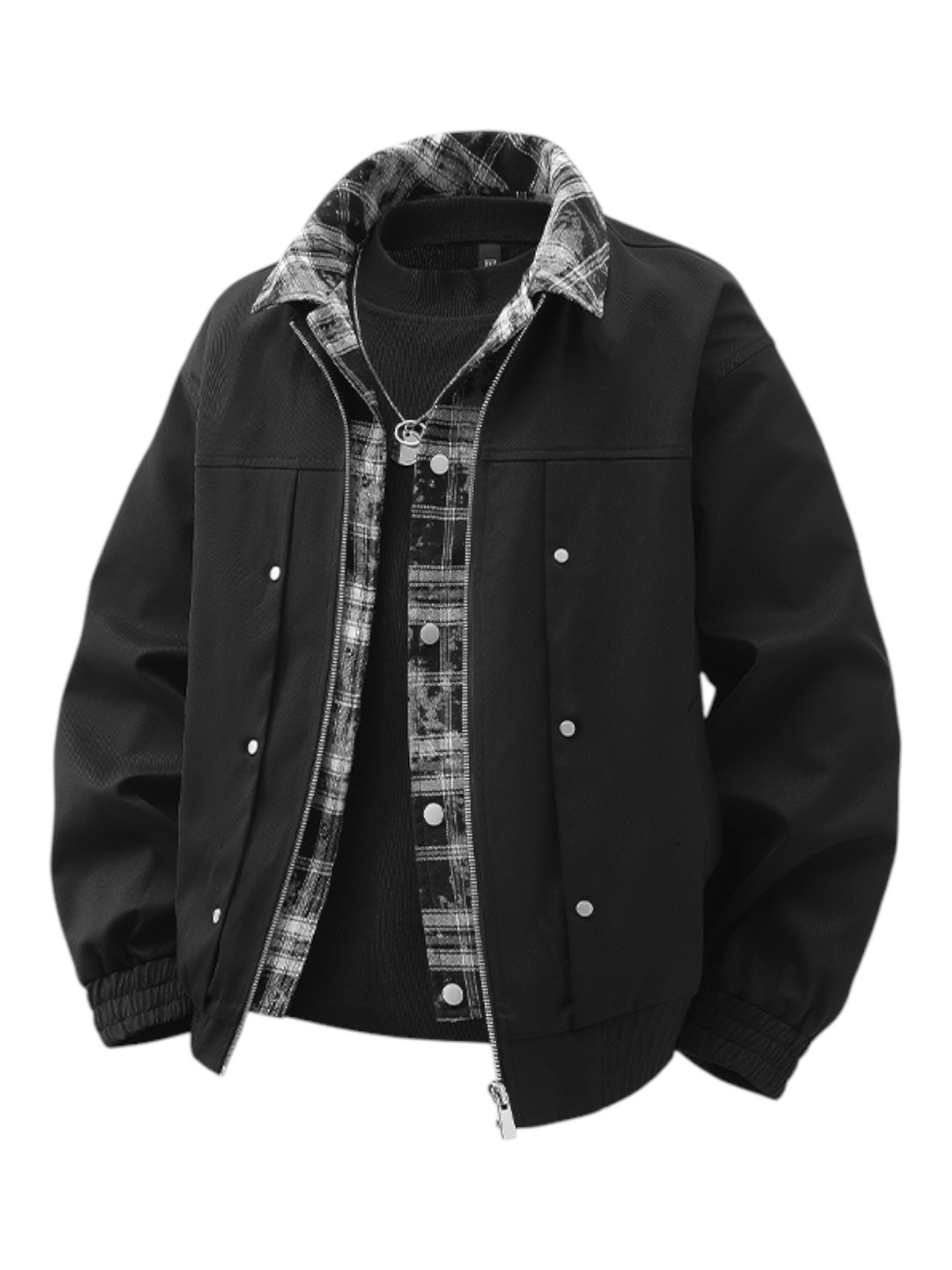 LAYERED-LOOK COLLARED JACKET ST5075