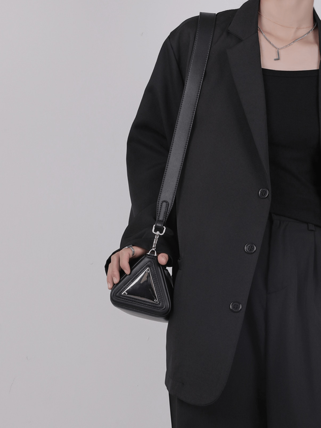 [luckystudio] Triangle Simple Crossbody Bag st1944