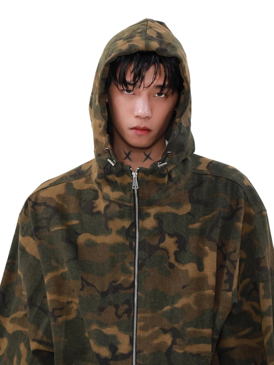 [MRNEARLY] LOOSE ZIPPER HOODED JACKET ST1450