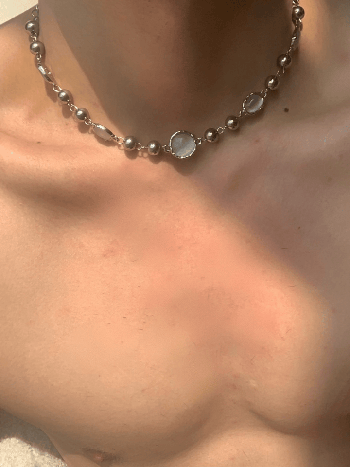 silver simple design chain necklace st2296