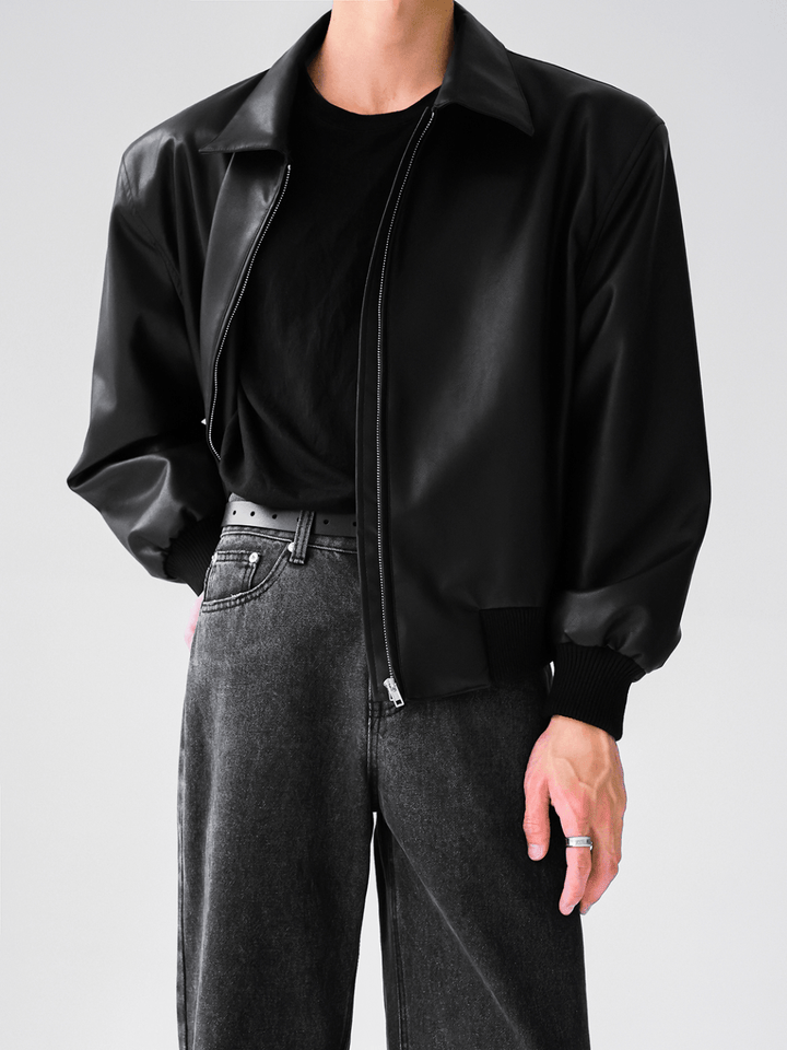 [HOHO] Dumb black leather jacket st1523