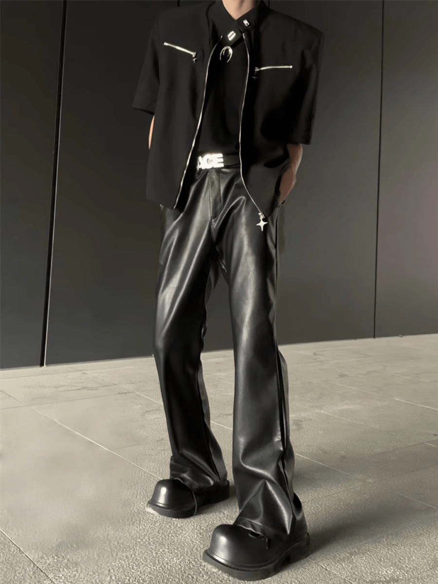 [ACETAILORS] PU leather pants st2810