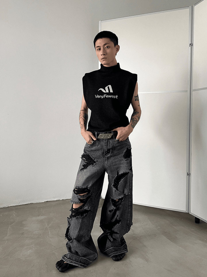 [GENESISBOY] wash wide leg jeans st1731