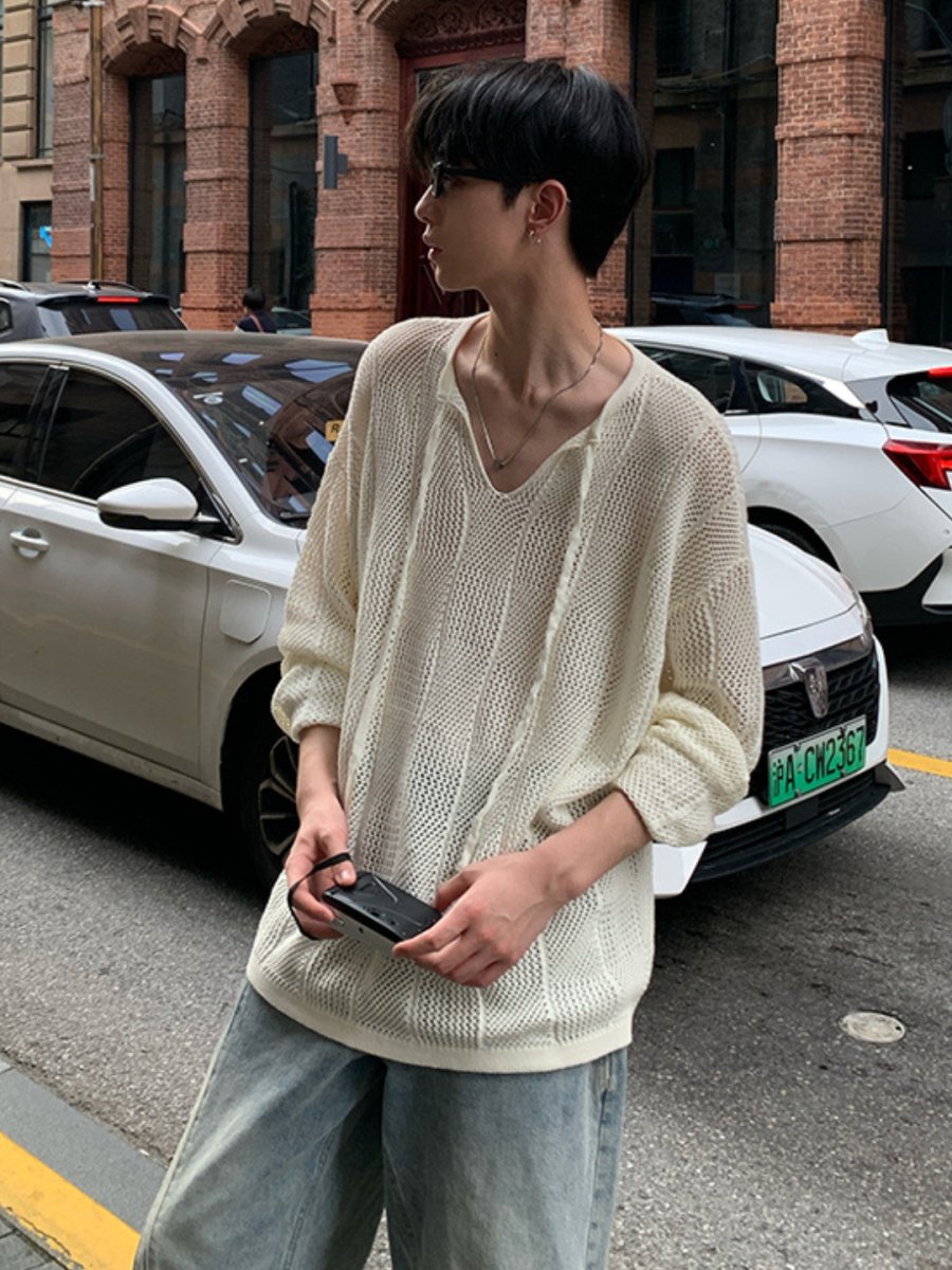 [ONELYC1NS]V-neck niche long-sleeved nst2429