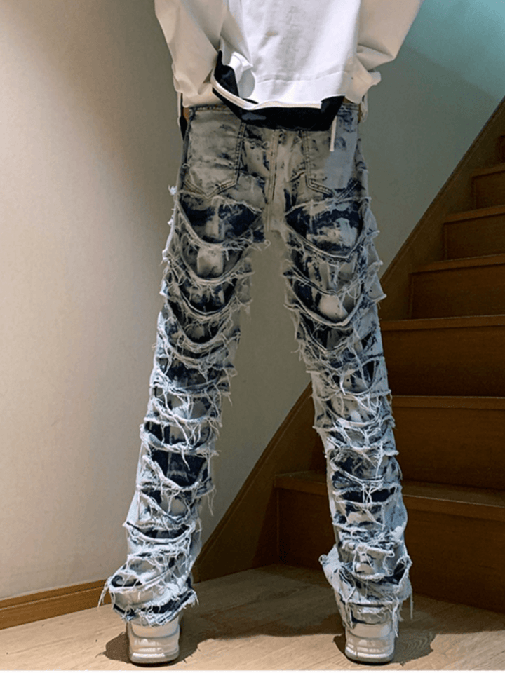 High street damage denim pants st1687