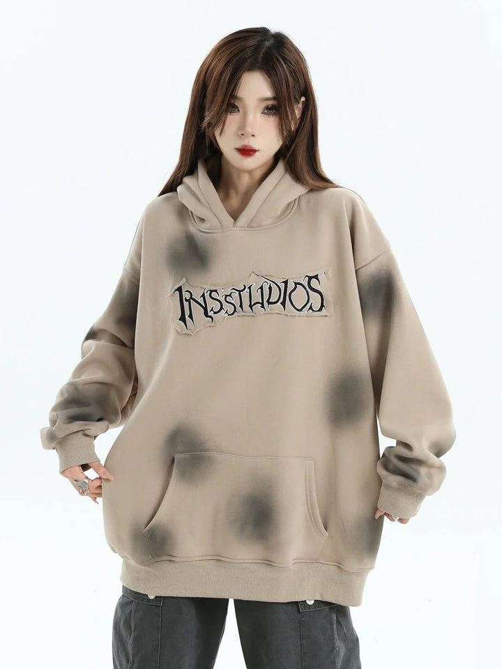 SPRAY PAINT LOGO LOOSE HOODIE ST1199