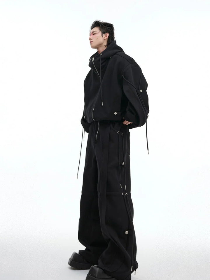 [CULTUREE] LOOSE HOODED SWEATER JACKET + BOTTOMS ST1035