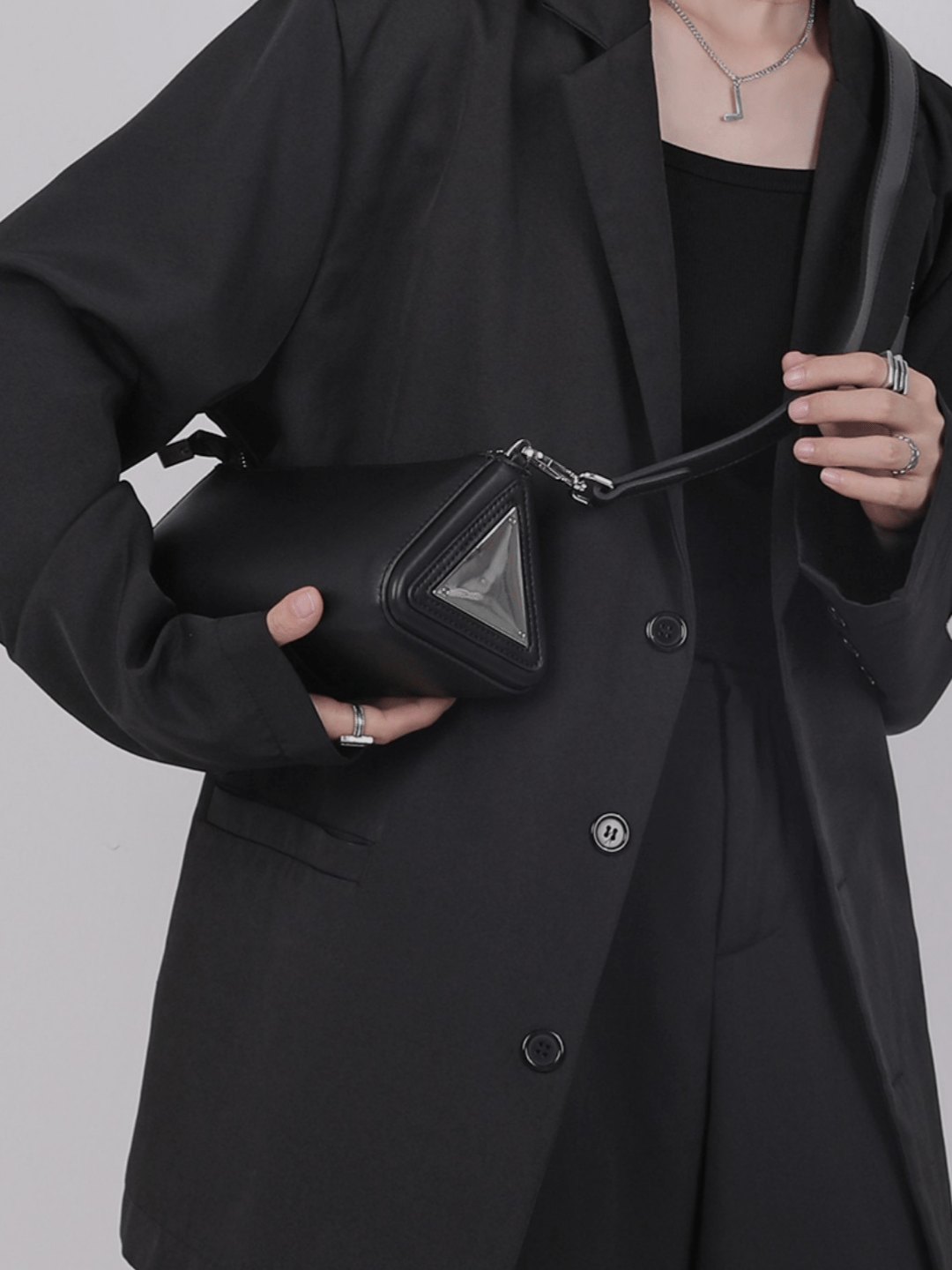 [luckystudio] Triangle Simple Crossbody Bag st1944