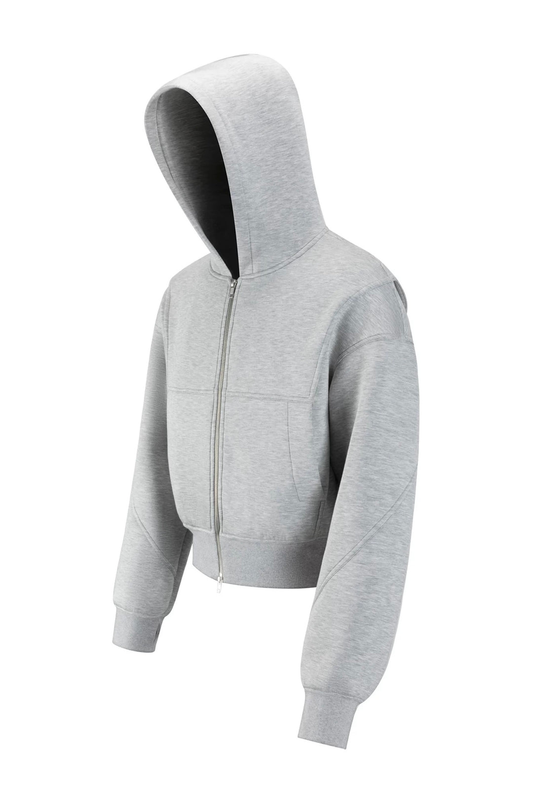 [FLAT ROOM] STRUCTURED BOX CUT ZIP-UP HOODIE ST2052