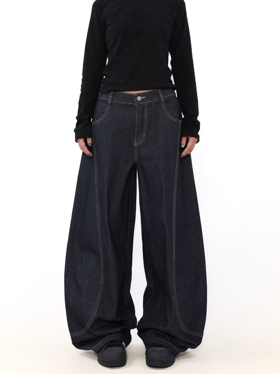 [MRNEARLY] wide leg straight jeans st2845