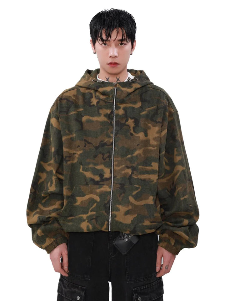 [MRNEARLY] LOOSE ZIPPER HOODED JACKET ST1450