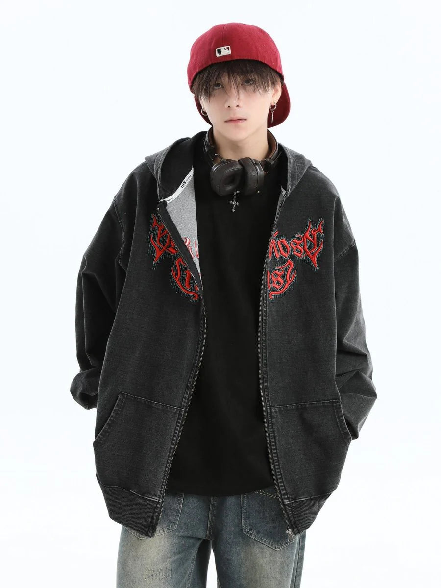 GOTHIC LETTER LOGO DENIM JACKET ST1248