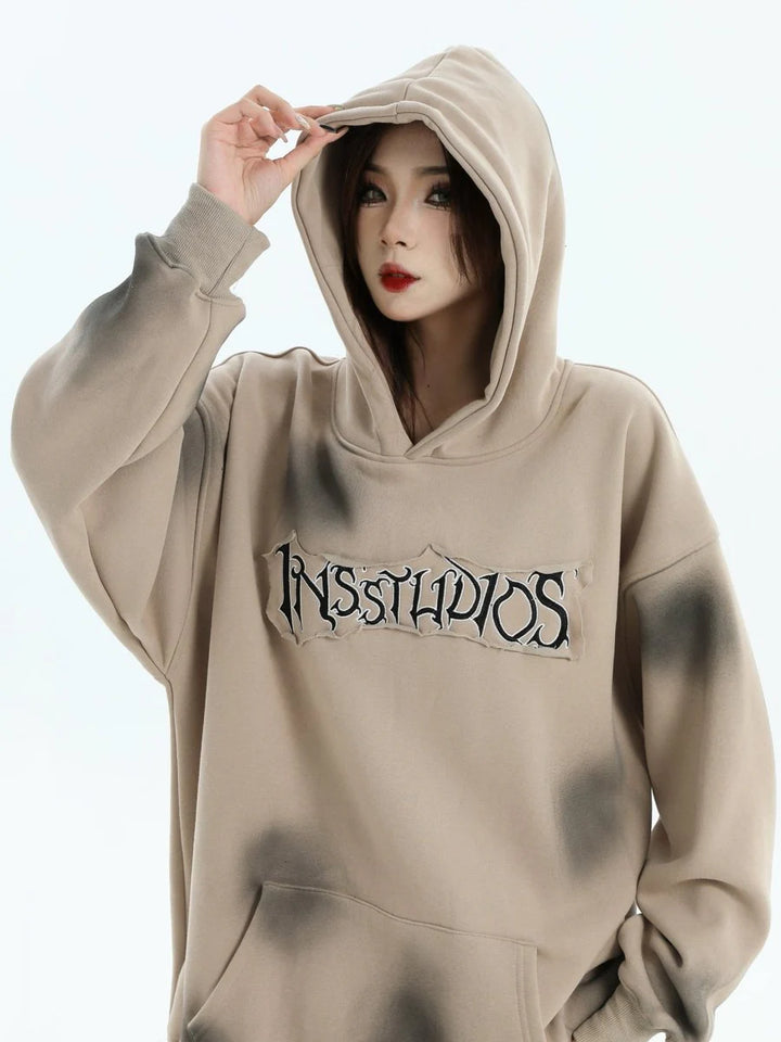 SPRAY PAINT LOGO LOOSE HOODIE ST1199