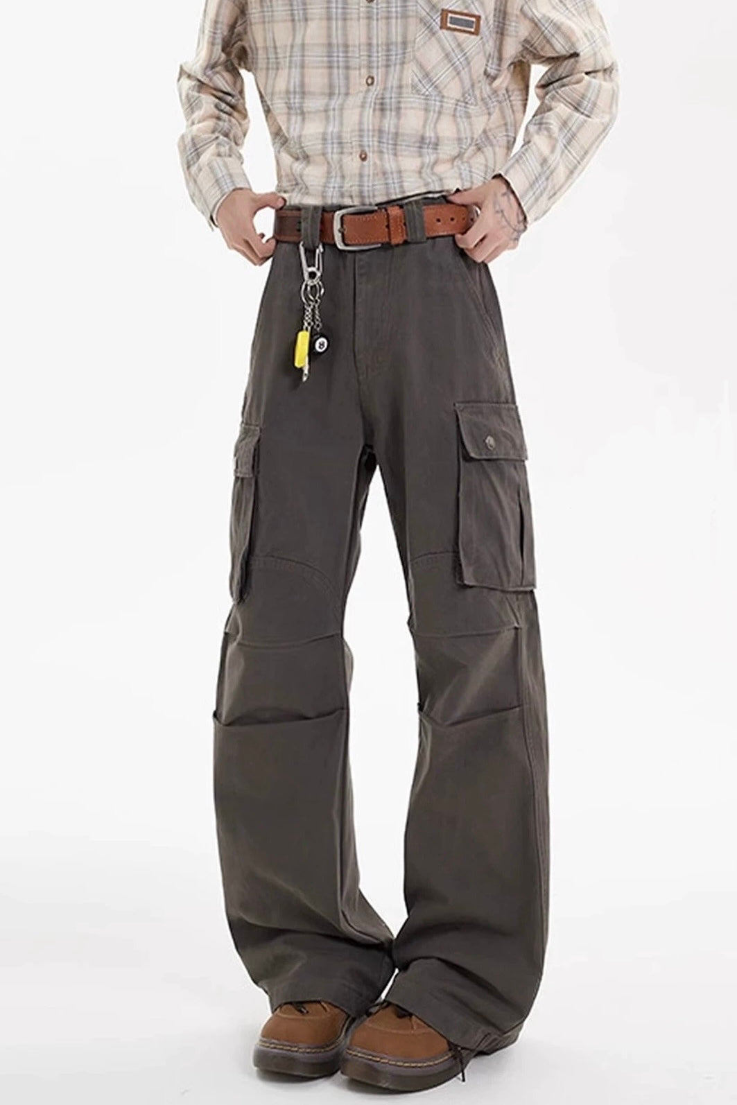 [FLAT ROOM] VINTAGE MULTI-POCKET WIDE-LEG CARGO PANTS ST2050