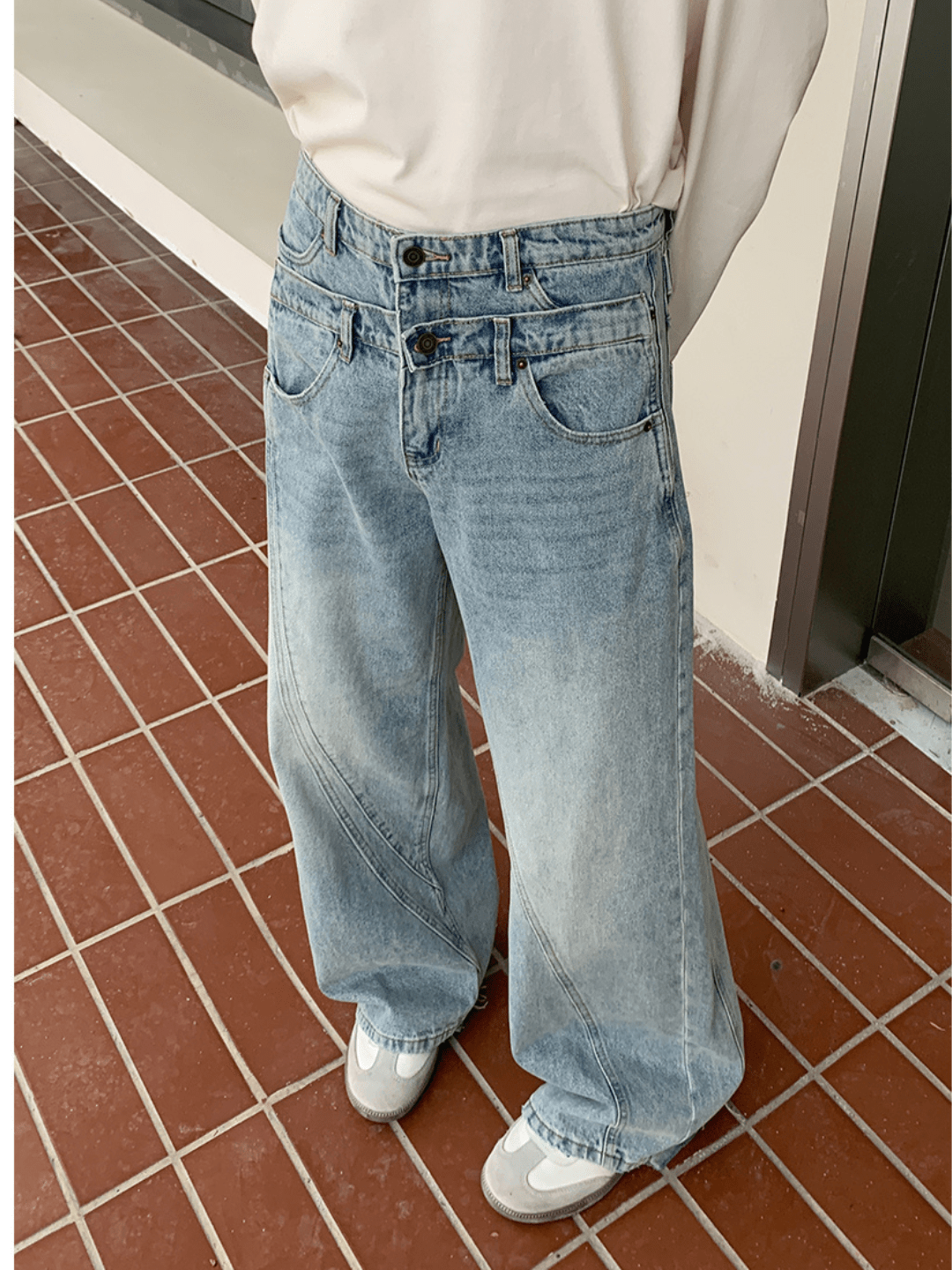 [ONELYC1NS] Double-waist Denim Pants st2090